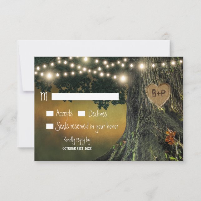 Cartes de mariage RSVP pour grand-père sculpté en  (Devant)