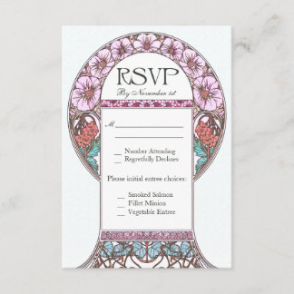 Cartes de mariage RSVP Vintage Art Nouveau