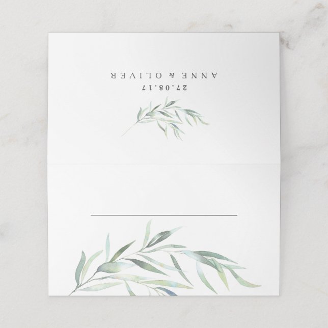 Cartes de Mariage Rustique Eucalyptus (Extérieur déplié)