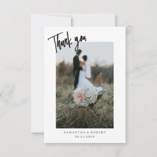 Cartes de Mariage Simple Merci Script