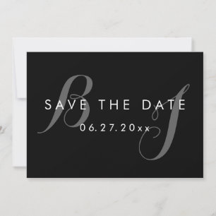 Cartes de mariage simples noir et blanc pour annon