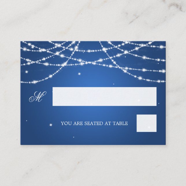 Cartes de mariage Sparkling String Bleu (Devant)