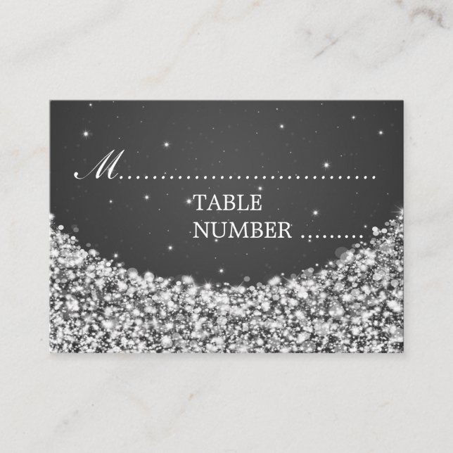 Cartes de mariage Star Sparkle Noir (Devant)