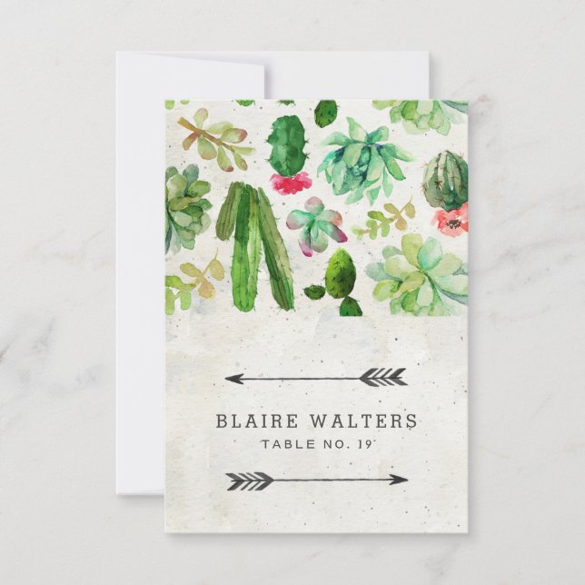 Cartes de Mariage Succulentes du désert - Pierre (Devant)