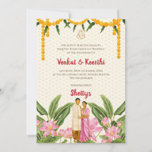 Cartes de mariage sud-indiennes Mariage numérique 