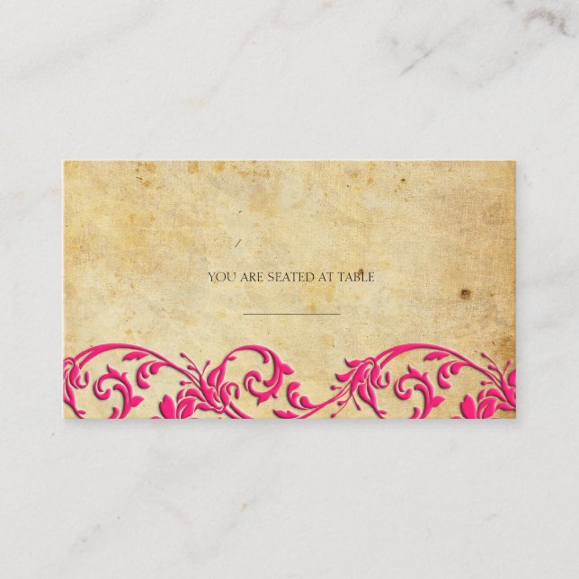 Cartes de Mariage vintage Damask Swirl (Devant)