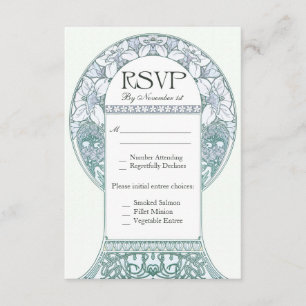 Cartes de mariage vintages florales RSVP V (v.3)