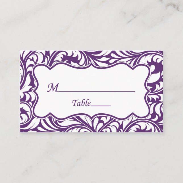 Cartes de Mariage violet blanc | Carte d'évaluatio (Devant)