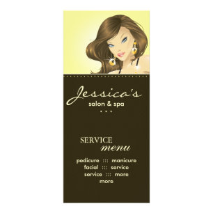 Cartes De Marketing Salon Jolie Femme Jaune