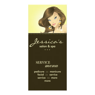 Cartes De Marketing Salon Jolie Femme Jaune
