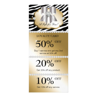 Cartes de marketing Spa Bijoux Zebra Gold Silver