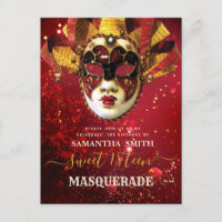 Cartes de masquerade élégante