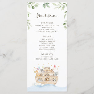 Cartes de menu Arche de Noah