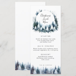 cartes de menu de déjeuner de Noël pour arbres d'h