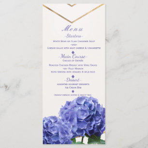 Cartes de menu de mariage élégant avec fleurs d'ho