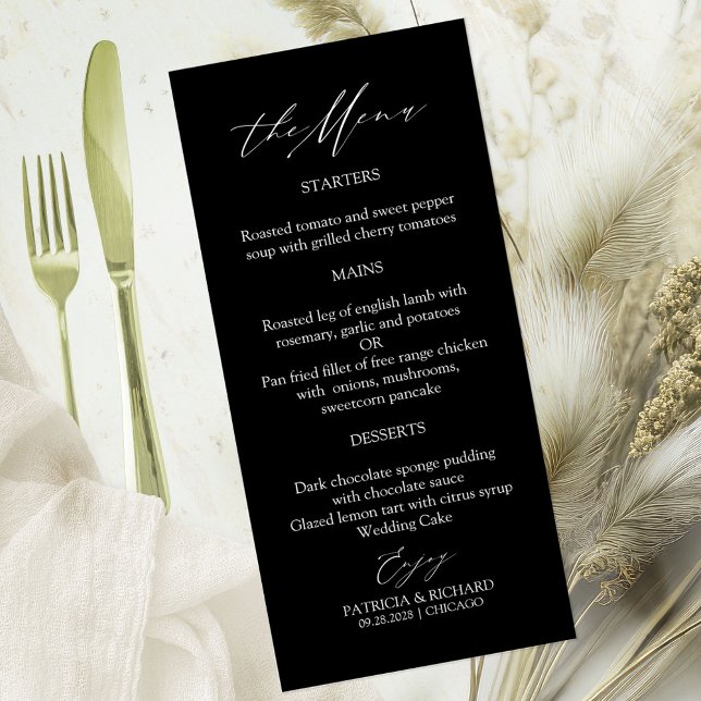 Cartes de menu de mariage en calligraphie élégante (Créateur téléchargé)
