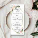 Cartes de menu de mariage géométriques florales ro<br><div class="desc">Élevez votre mariage à une célébration à couper le souffle avec notre superbe suite florale rose. Cette collection complète comprend tout ce dont vous avez besoin pour créer une atmosphère cohérente et élégante, avec des cartes de menu assorties, des serviettes personnalisées, des enseignes époustouflantes, des faveurs et bien plus encore....</div>