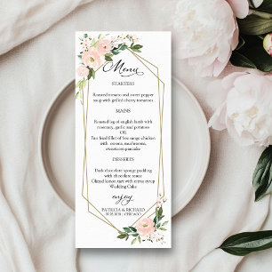 Cartes de menu de mariage géométriques florales ro