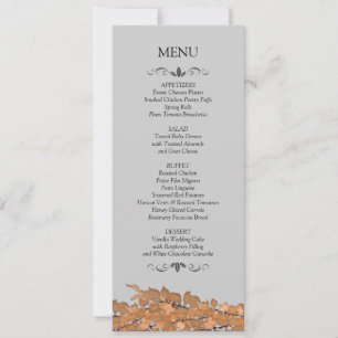 Cartes de menu de réception de mariage