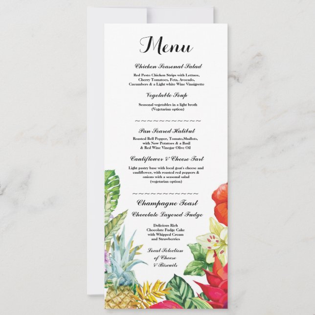 Cartes de menu de réception de mariage rustique Lu (Devant)
