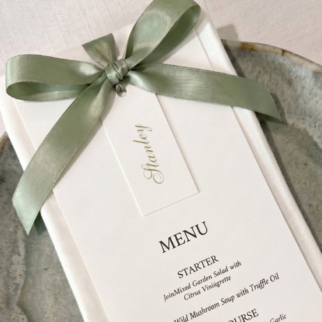 Cartes de menu de table avec nom de mariage en cal (Créateur téléchargé)