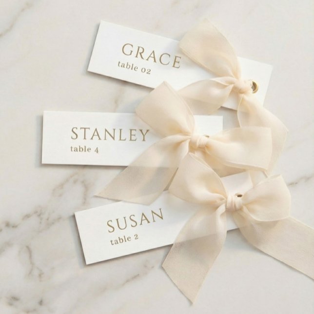 Cartes de menu de table avec nom en or blanc pour  (Créateur téléchargé)
