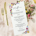 Cartes de menu du Mariage Fleur sauvage Boho<br><div class="desc">Capturez l'essence du design chic et boho avec des tonalités terre moody captivantes et de beaux éléments floraux. Customisez-le sans effort avec vos données personnelles.</div>