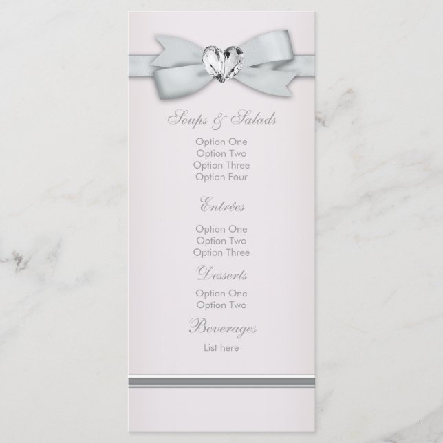 Cartes de menu élégantes rose pour Baby Shower (Devant)