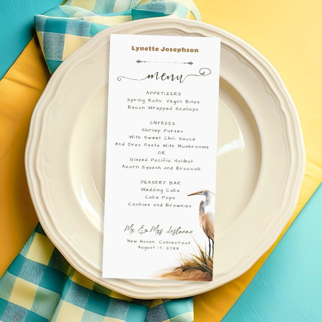 Cartes de menu et de placement de mariage côtier l (Créateur téléchargé)