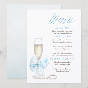 Cartes de menu fantaisie Perles et Prosecco
