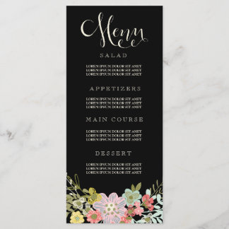Cartes de menu Floral Garden Wedding