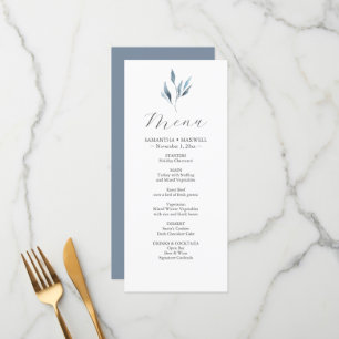 Cartes de menu mariage Aquarelle Botanique Feuille