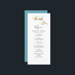 Cartes de menu mariage Aquarelle Fleurs blanches<br><div class="desc">Célébrez votre journée spéciale avec nos cartes de menu mariages exquises présentant des fleurs délicates de magnolia blanche à l'aquarelle. Ces cartes offrent une surprise délicieuse car elles se retournent vers une teinte bleue apaisante complémentaire. Customisez vos repas sans effort en utilisant les champs de modèle fournis, vous permettant d'ajouter...</div>