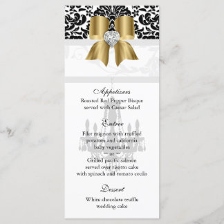 Cartes de menu Mariage de Noël Lustre Black Gold