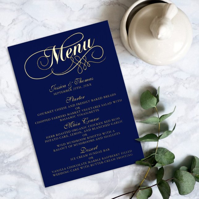 Cartes de menu Mariage habillées en huile réelle (Créateur téléchargé)