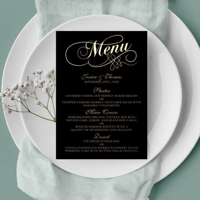 Cartes de menu Mariage habillées en huile réelle (Créateur téléchargé)
