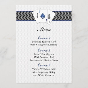 Cartes de menu mariage Las vegas