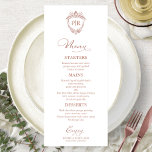 Cartes de menu Mariage Monogramme Rose Gold Script<br><div class="desc">Une carte de menu mariage calligraphie simple et chic. Je propose un service de personnalisation gratuit,  si vous avez des questions ou des demandes spéciales,  s'il vous plaît n'hésitez pas à me contacter.</div>