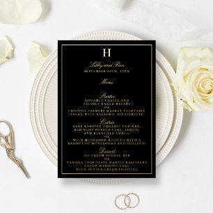 Cartes de menu Mariage Pressé Classic Real Foil