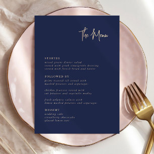 Cartes de menu minimaliste Mariage modernes