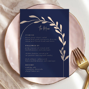 Cartes de menu minimalistes du Mariage de script d