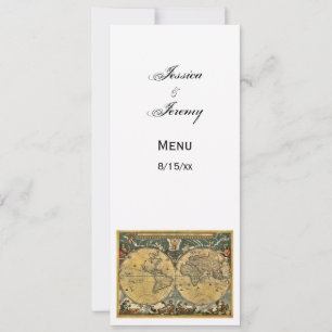 Cartes de menu Monde antique blanc #2