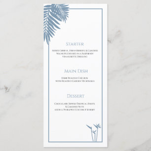 Cartes de menu personnalisées du Mariage de Palme
