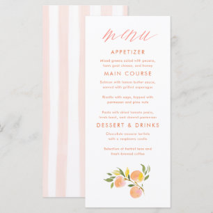 Cartes de menu pour Baby Shower sur le thème de la