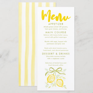 Cartes de menu pour Baby Shower sur le thème des c