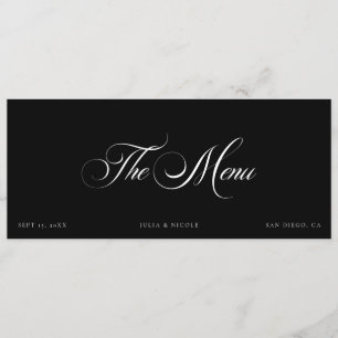 Cartes de menu pour invités de mariage en ivoire c