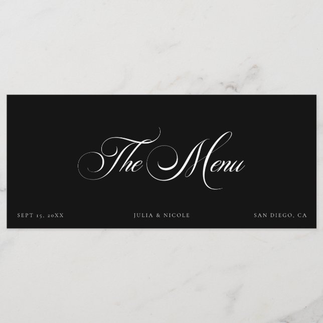 Cartes de menu pour invités de mariage en ivoire c (Devant)
