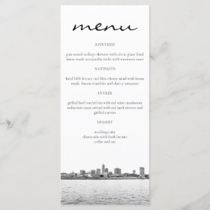 Cartes de menu simples de la skyline de Cleveland
