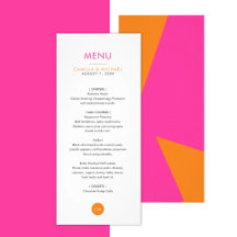 Cartes de menu verticales Mariages modernes et col