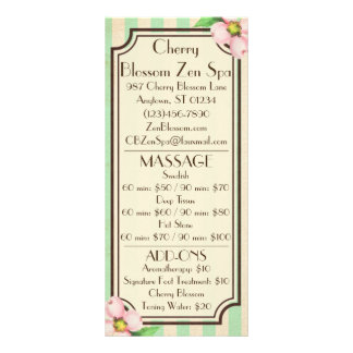 Cartes de menu vintage Floral & Grandes Pâtes